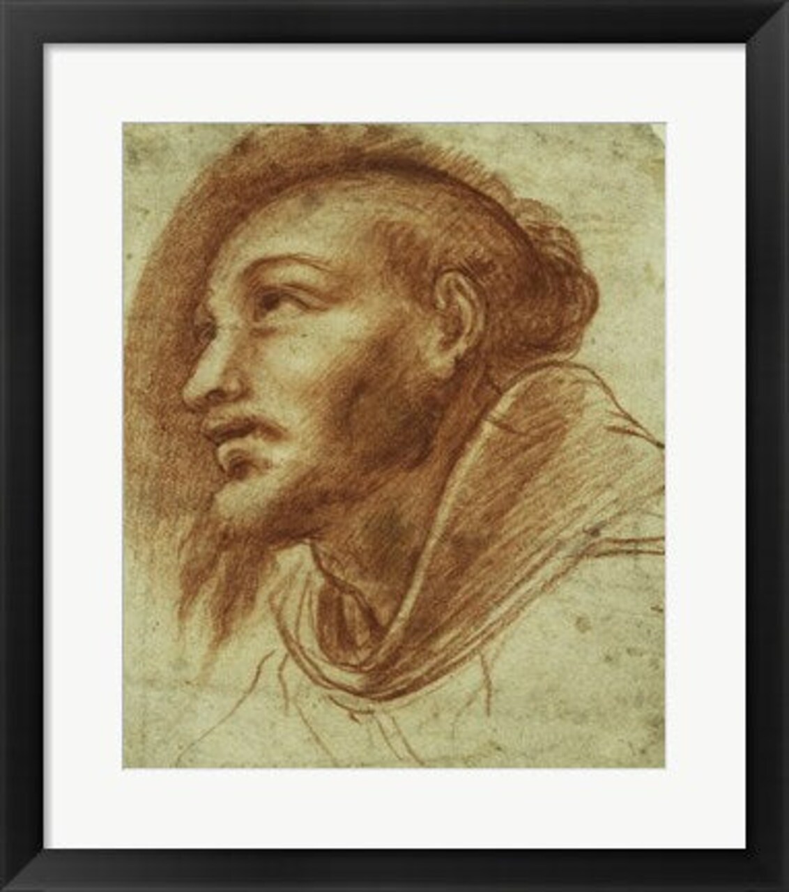 Framed Art Study of a Franciscan Monk by Cerano Wall Decor 18x24 Artwork